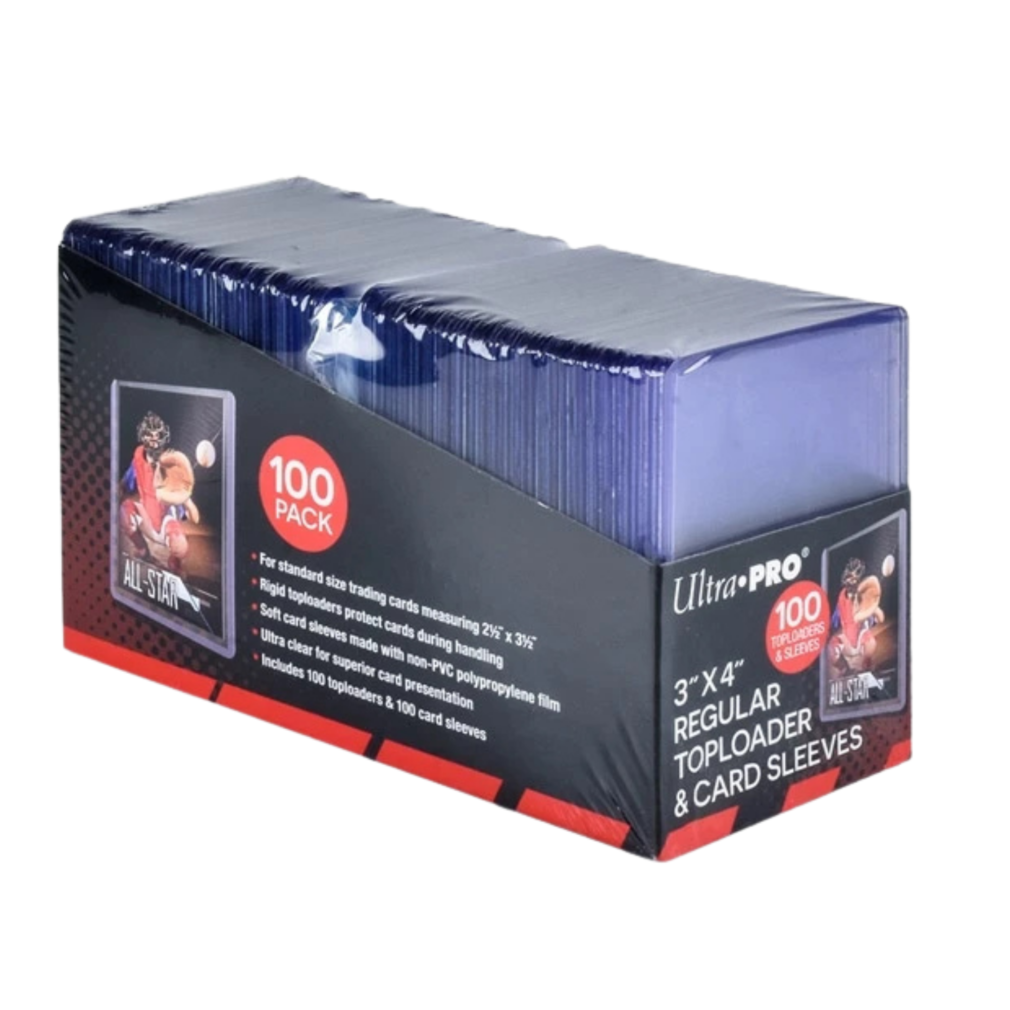 Ultra Pro 3"x4" Regular Toploader & Card Sleeves Pack 100 Unidades